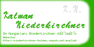 kalman niederkirchner business card